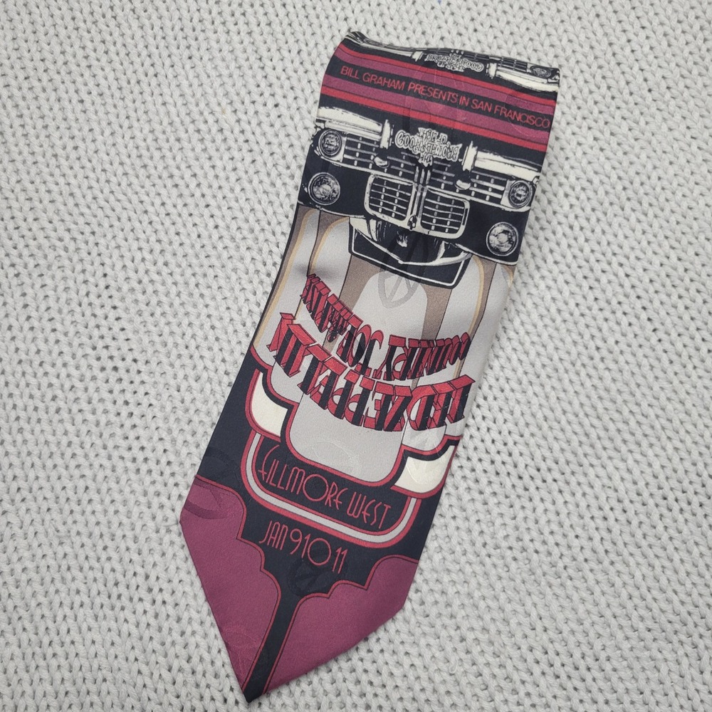Led Zeppelin Bill Graham Zepmobile Fillmore West Concert Graphic Silk Tie No 155